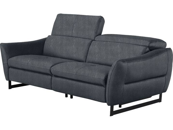 2,5-Sitzer EGOITALIANO Dafne, elegantes Designsofa mit hohem Sitzkomfort , grau (charcoal), B:208cm H:97cm T:108cm, Sofas, 2 5-Sitzer, wahlw. mit elektrischer Relaxfunktion, Kopfteile manuell verstellbar