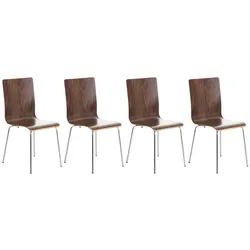 CLP 4er-Set  Wartezimmerstuhl PEPE mit ergonomisch geformten Holzsitz und Metallgestell I 4x Konferenzstuhl   In verschiedenen Farben erhältlich
