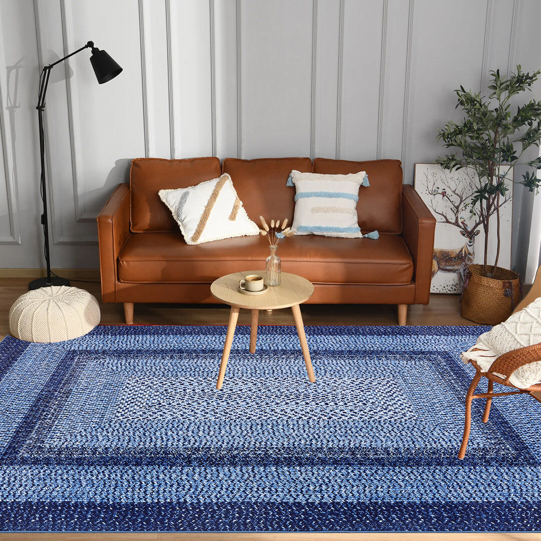 Brambly Cottage Rectangle Geometric Area Rug Navy Blue 160*230cm