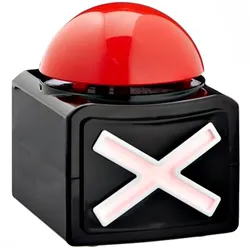 Buzzer Button mit Ton & Licht (rot/schwarz): Quiz-Buzzer für Spiele, Schule & mehr. Reaktionsbuzzer für spannende Wettbewerbe