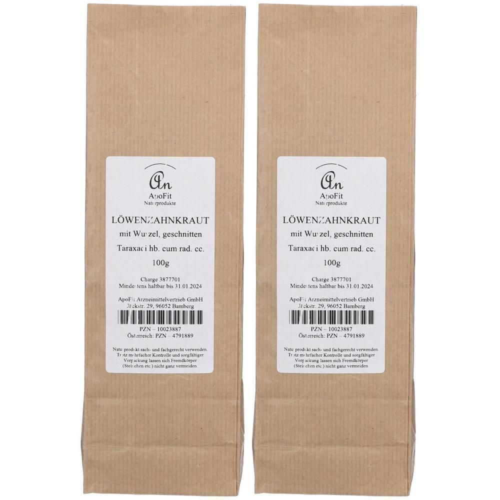 Löwenzahnkraut mit Wurzel 2x 2x100 g Tee