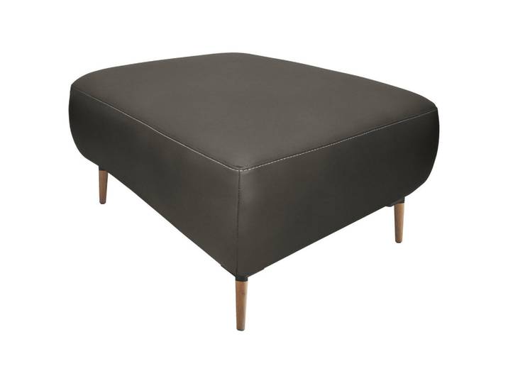 Valnatura Hocker, Dunkelgrau, Holz, Metall, Echtleder, Longlife-Leder, rechteckig, 65x46x55 cm, Goldenes M, Lederauswahl, Stoffauswahl, Wohnzimmer, Sessel, Hocker, Sitzhocker