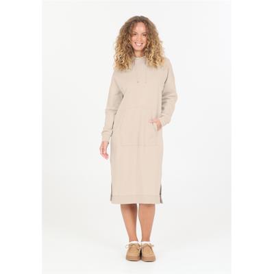 Jerseykleid NOU "Rala", Damen, Gr. 36, EURO-Größen, beige, 100% Baumwolle, unifarben, normal, ohne Ausschnitt, Kleider Jerseykleid, mit Kapuze und Kängurtasche