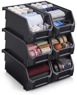 Sorbus Open Front Stackable Clothing Storage Bin – Closet & Wardrobe Organizer