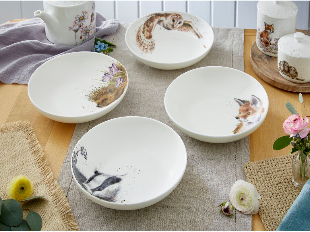 Classic Wrendale Designs - Assorted Pasta Bowls White;Brown;Gray