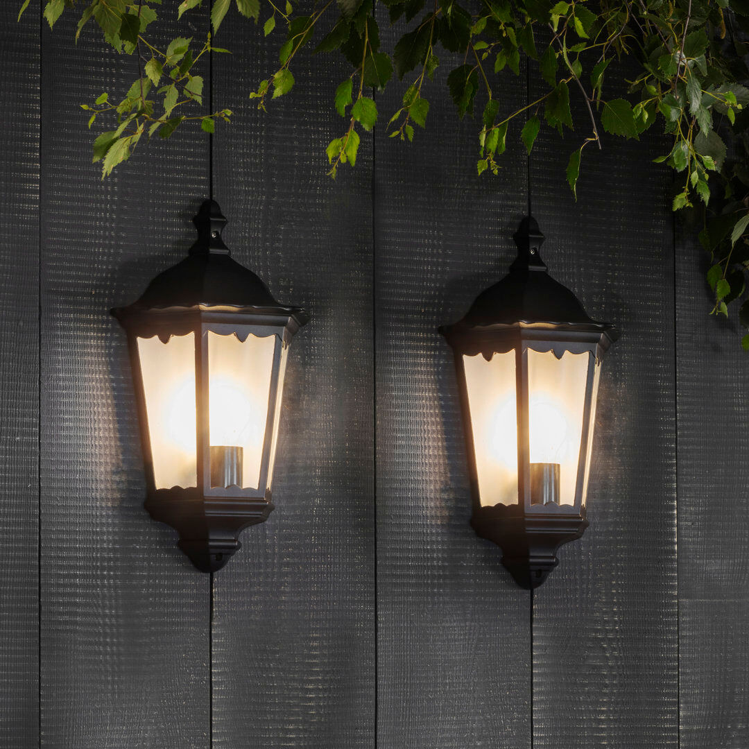 Sol 27 Outdoor Shanghai 44cm H Outdoor Wall Lantern Black 44cm H X 9.84cm W X 12.5cm D