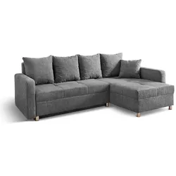 Ecksofa mit Funktion Kappeln Stoff Grau Dunkelgrau
