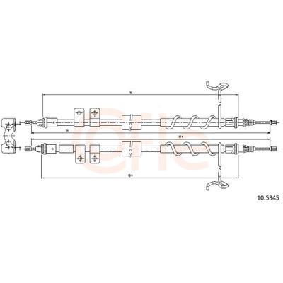 COFLE Seilzug, Feststellbremse 105345 hinten für Ford