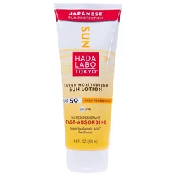 Hada Labo, Sonnencreme, Tokyo Super Moisturizer Sun Lotion for Body with Super Hyaluronic (SPF 50, 200 ml)