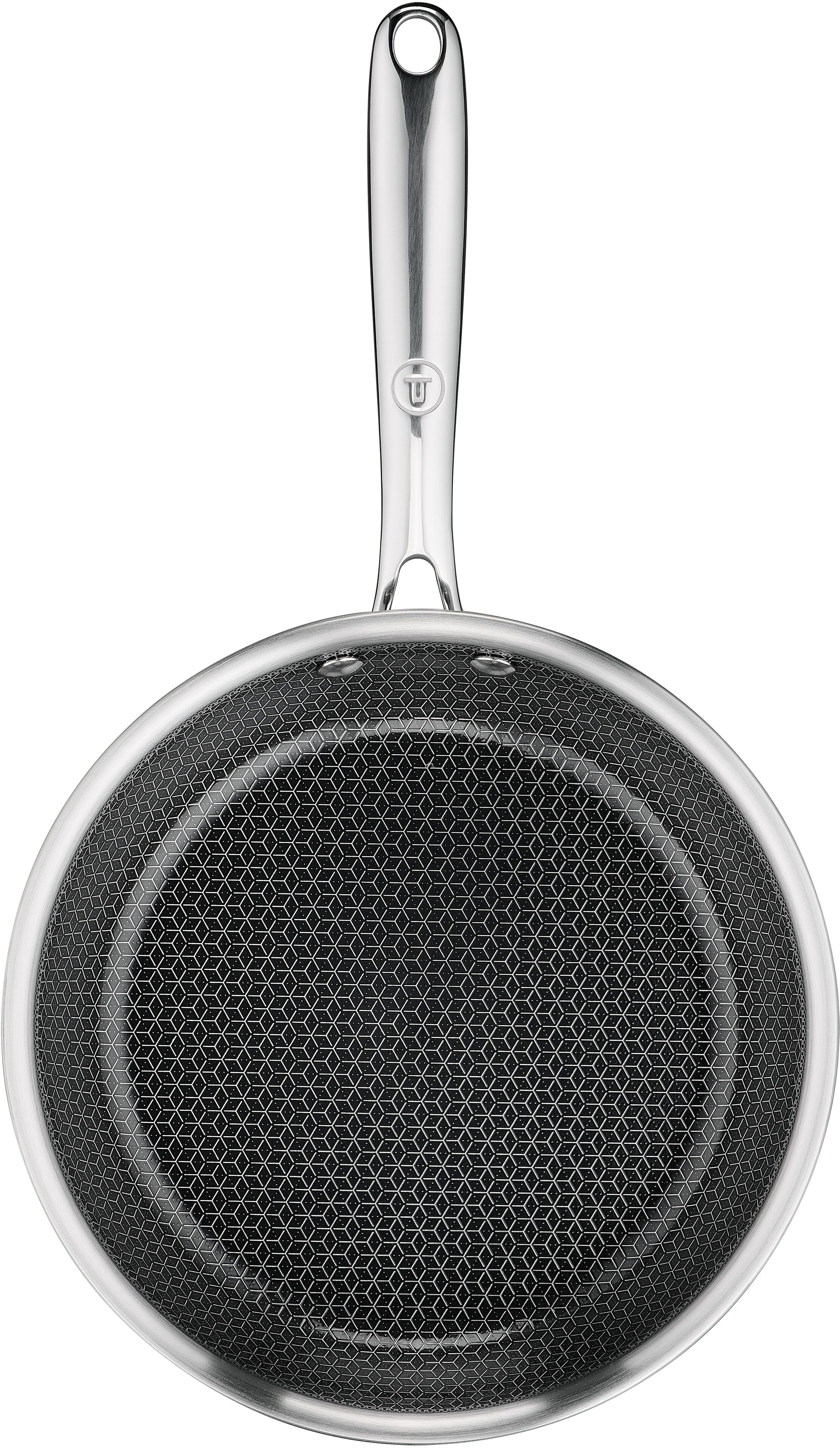 Bratpfanne TEFAL "Master Mesh", silber (edelstahl), B:21,7cm H:7,6cm L:37,8cm Ø:20cm, Pfannen, Bratpfanne, HybridMesh-Technologie, mineralische Oberfläche, induktionsgeeignet