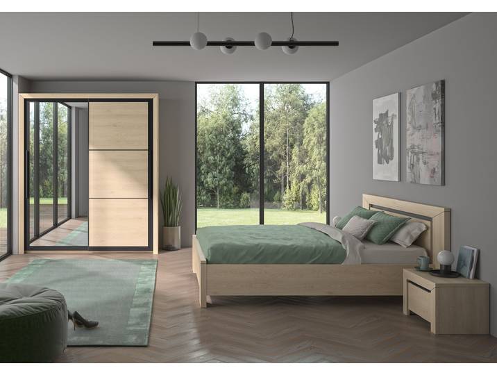 Jugendzimmer-Set GAMI Brugge , braun (kastanie natur), ohne Matratze, B/H: 140cm x 200cm, Holzwerkstoff, Schlafzimmermöbel-Sets, In 2 Farben erhältlich