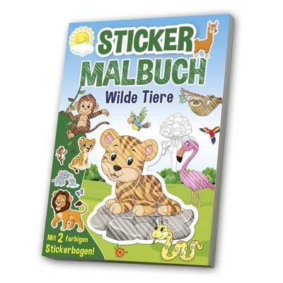 Stickermalbuch: Wilde Tiere