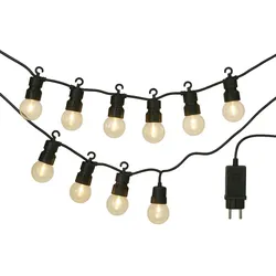 WellHome - Warmweiße LED-Lichterkette zur Innendekoration, 10 G50-Kugeln, mit Timer und Trafo