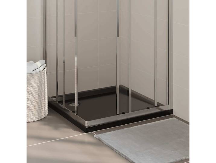 vidaXL Duschtasse ABS Quadratisch Schwarz 80x80 cm