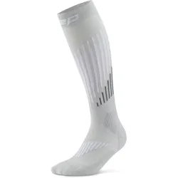 CEP Socken Damen Core Run Merino tall, hellgrau/weiß