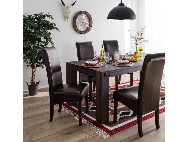 Polsterstuhl Nello 48 x 107 x 66cm 4er Set Braun/Dunkelbraun