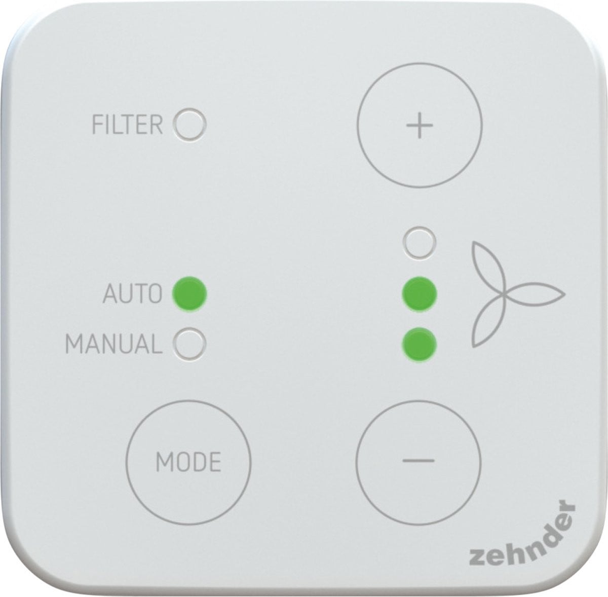 Zehnder Elektronische schakelcentrale Bedieningselement Centrale Plaat Wit
