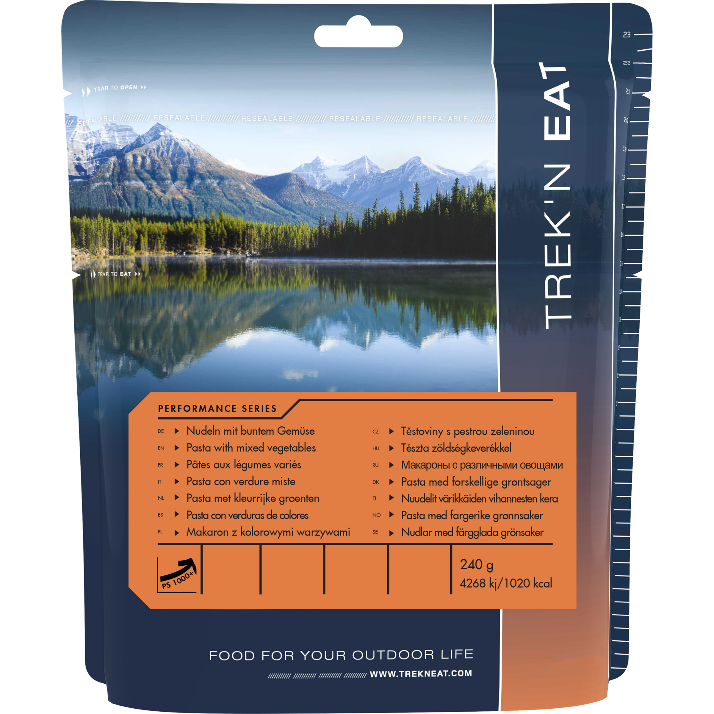 Trek'n Eat Nudeln mit buntem Gemüse Trekkingnahrung blau Größe 240g