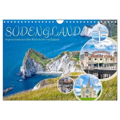 Südengland - Impressionen aus dem Südwesten von England (Wandkalender 2027 DIN A4 quer), CALVENDO Monatskalender