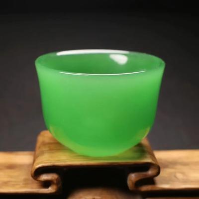 Inspired Finds Jade Tea Cup Handmade Kung Fu Tea Cup Natural Jade Master Tea Cup green