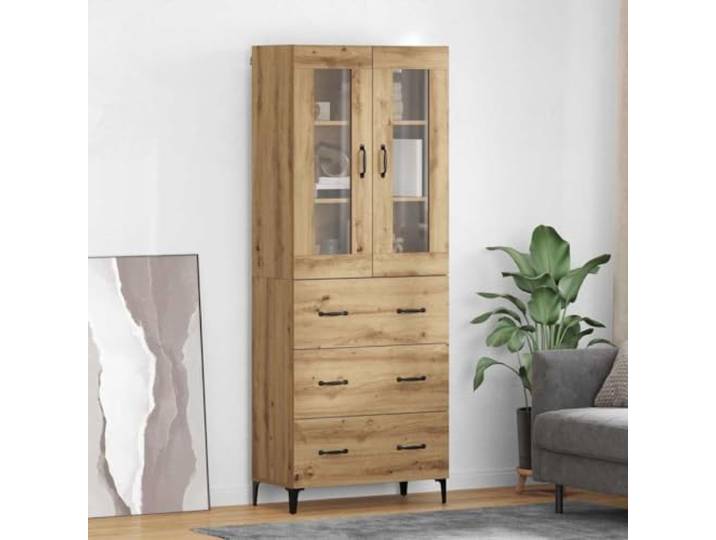HEFZGDB Wandmontierter Aufbewahrungsschrank mit schlankem Design, Wandmontierter Schrank mit Regalen und Türen, Minimalistischer Wandschrank mit Metallbeinen, Schrank mit Altholzoptik