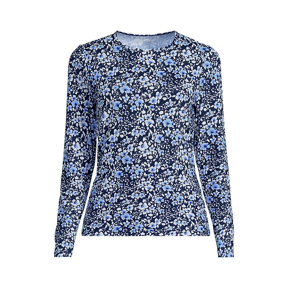 Schnelltrocknendes UPF 50 Sonnenschutz-Badeshirt für Damen in Plus-Größe, Damen, size: plus, Blau, Nylon-Mischung, by Lands' End