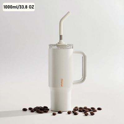 Discount Dollar Deals Jumbo Straw Cup, Large Capacity Water Cup, Insulated Cup For Home, Outdoor, Travel white 1 1.5l