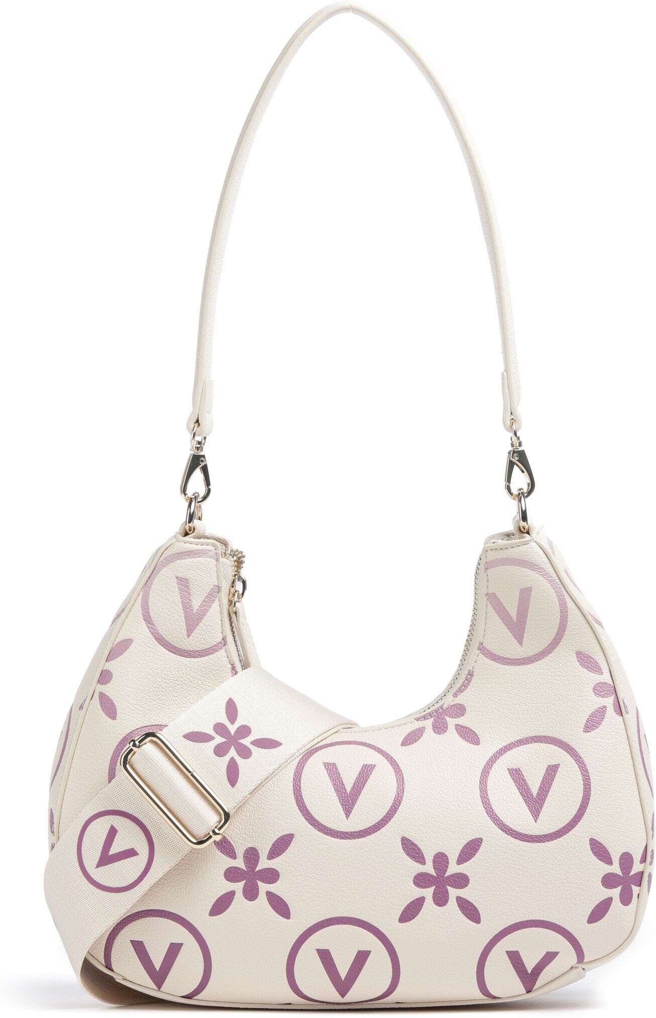 Valentino Bags Samba Re Print Schultertasche aus Leder, weiß