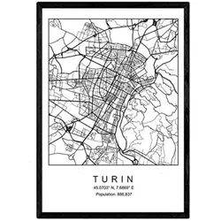 POSTER Turin Nordic Art A3 Schwarzer Rahmen