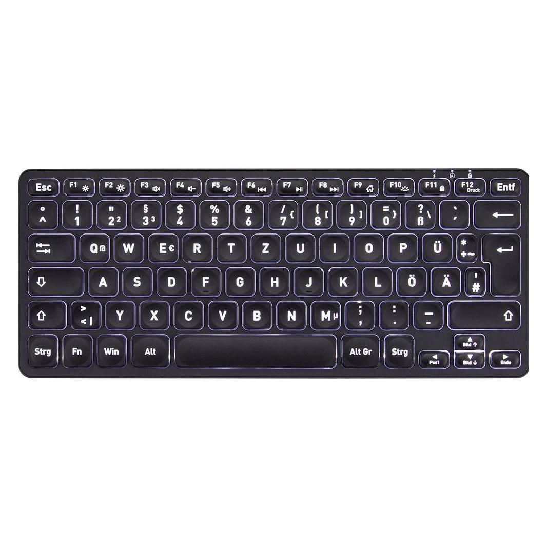 Perixx PERIBOARD-732B DE Mini-Tastatur Wireless mit Hintergrundbeleuchtung (DE, Kabellos) (PERIBOARD-732B DE)