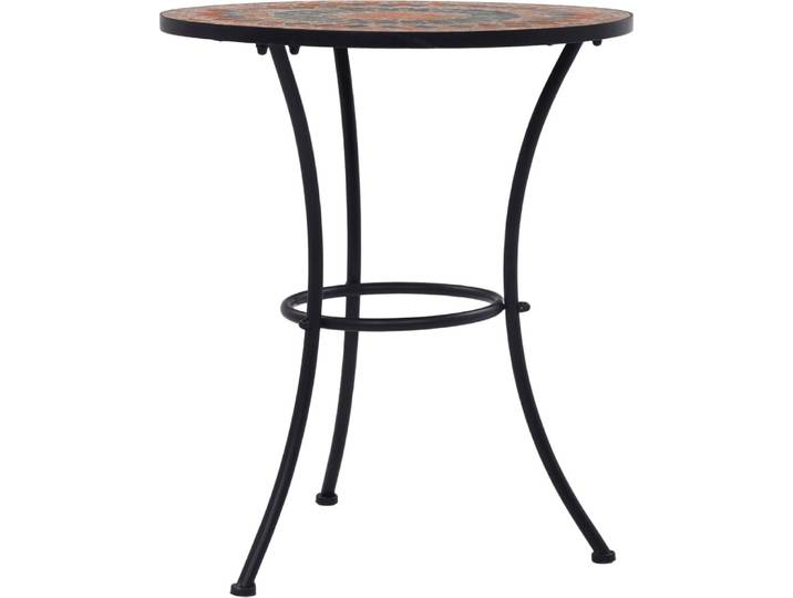 vidaXL Table de bistrot en mosaïque orange/gris 60 cm Céramique