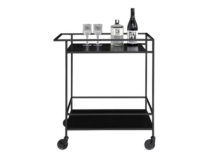 Servierwagen Quarto Metallgestell - Schwarz - Metall - Luxusbetten24