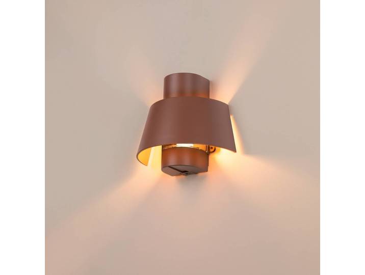 Wandlamp buiten Photoni, dimbaar, bruin / roest, Aluminium, Wandlamp buiten