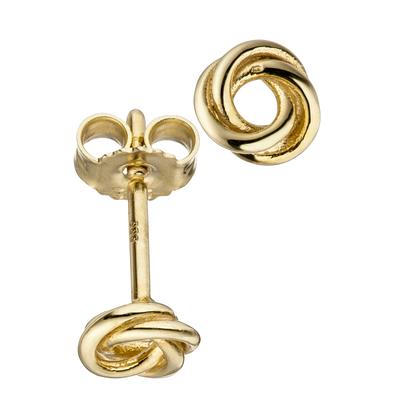 Paar Ohrstecker JOBO "Ohrringe verschlungen", gold (gelbgold 333), Ohrringe, Damen, Gelbgold 333, 333 Gold