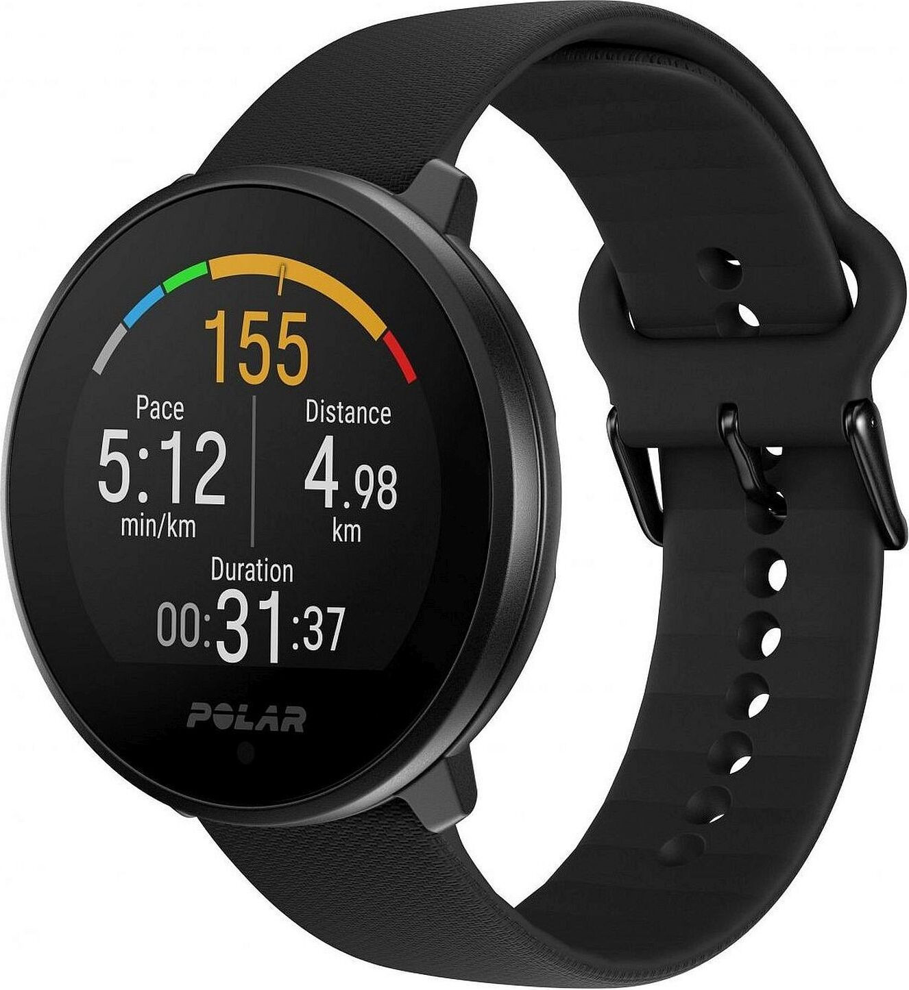 Polar Unite siliconen band met doornsluiting, zwart, maat S-L
