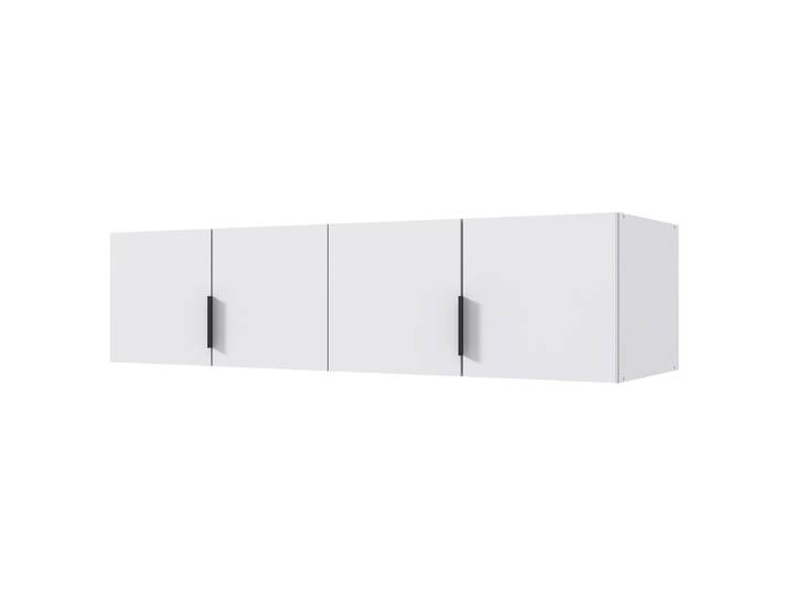 Schrankaufsatz Modena 160cm Weiß/Weiß Spanplatte. Foliert