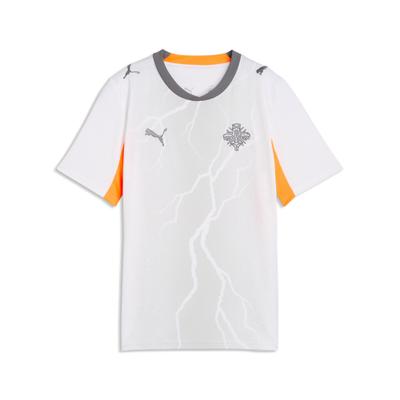 Trainingsshirt PUMA "Island 2026 Auswärtstrikot Jugendliche", Kinder, Gr. 128, weiß cool schwarz gray, Obermaterial: 100% Polyester. Kragen: 100% Polyester. Einsatz: 100% Polyester, regular fit, Rundhals, Shirts