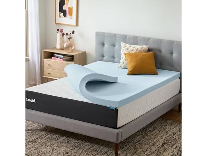 Lucid California King Matratzenauflage aus Memory-Schaum, 7,6 cm, belüftetes Design, CertiPur-Zertifiziert, Weiß