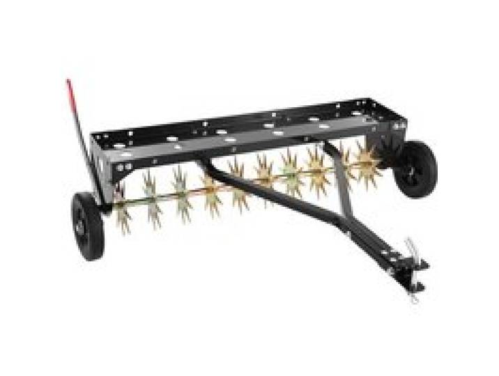 VEVOR Rasenlüfter für Aufsitzmäher 1m, Aerifizierer für Rasen mit 5 cm Arbeitstiefe & Rollen, Rasenbelüfter aus Stahl für Rasentraktor, Rasenpflege 54kg Belastbar für Verdichtete Böden Garten, Schwarz