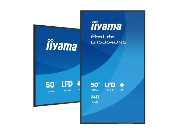 iiyama 50 4K UHD krachtigste professionele beeldscherm voor digitale bewegwijzering met geavanceerde bedienings- en connectiviteitsopties