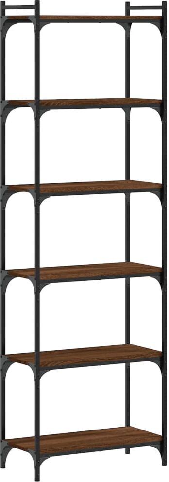 vidaXL Bibliothèque 6 niveaux chêne marron 60x30x188cm bois ingénierie