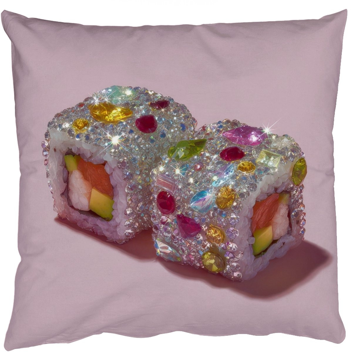 PillowMonkey Sierkussen Sushi Design - Kleurrijk - 40 x 40 cm