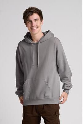 Jerzees IC49MR Ultimate CVC Hooded Sweatshirt in Rock size 2XL   60/40 Cotton/Polyester