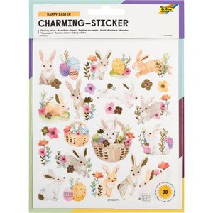 Folia Sticker 18213 Charming Sticker Happy Easter, Ostermotive, 38 Aufkleber, 38 Stück