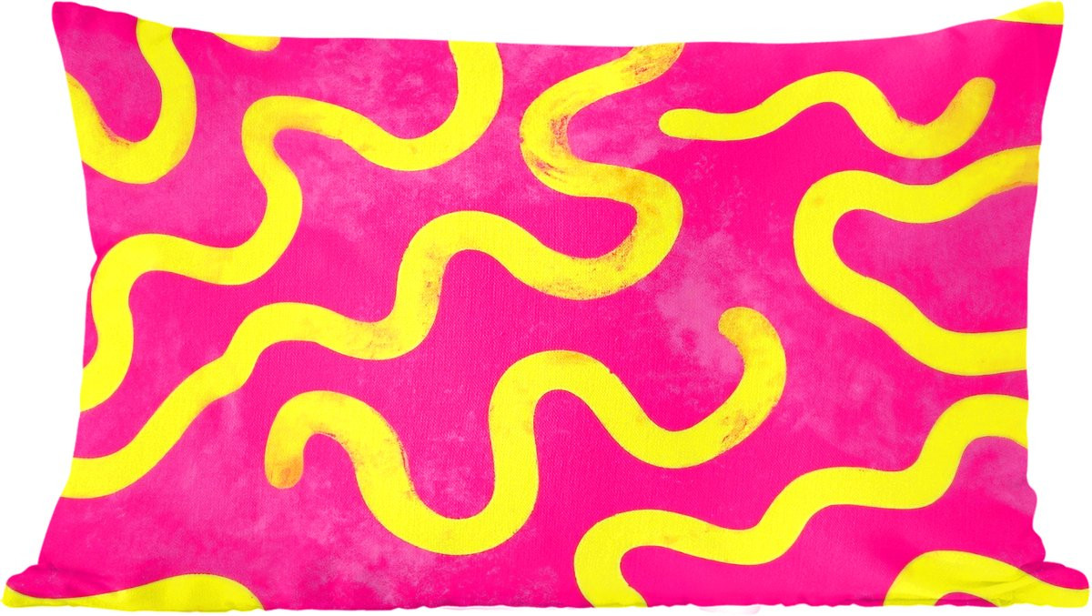 PillowMonkey Sierkussen Lijn Abstract Geel 60 x 40 cm