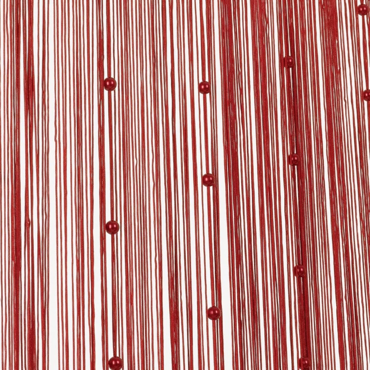 2LIF Helena Rood Draadgordijn voor de deur - Breedte: 90 cm, Hoogte: 200 cm