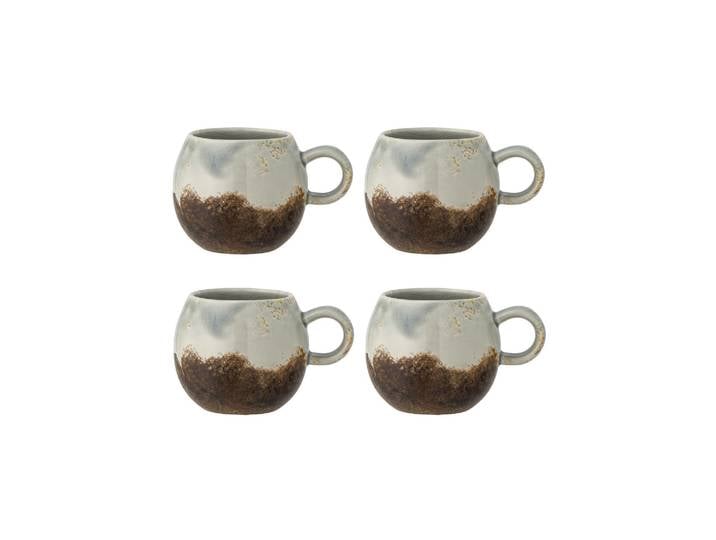 Lot de 4 tasses en grès marron Paula