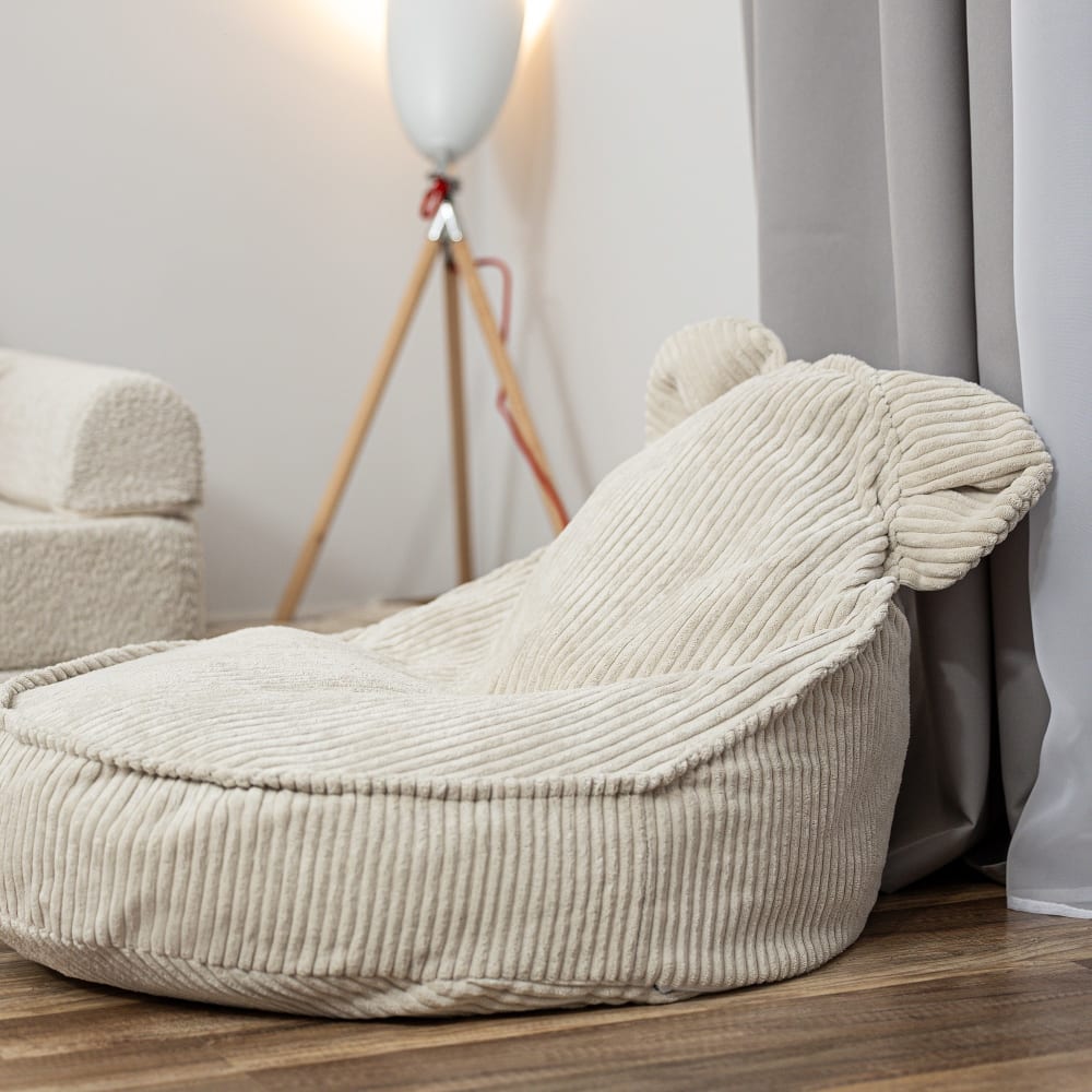 MeowBaby Pouf Chambre Enfant - Fauteuil Poire Confortable Blanc 58x50x67cm