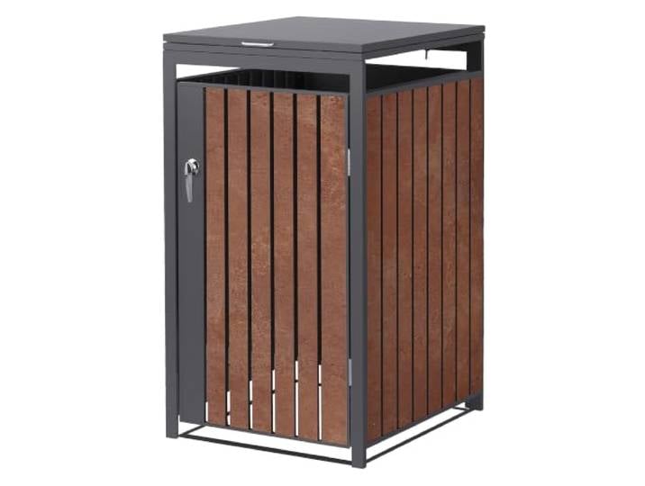 ML-Design Mülltonnenbox 1er 240L, Mülltonnenverkleidung für 1 Mülltonne, Müllbox wetterfest, Mülltonnenhaus aus Stahl, Müllcontainer mit Deckel, abschließbare Tür, 68x80x120 cm, Anthrazit-Rostoptik