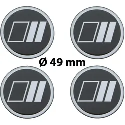 4 x Ø 49 mm Polymere Aufkleber / Streifen / Nabenkappen, Felgendeckel